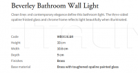 Настенный светильник Beverley Bathroom WB0026.BR Vaughan