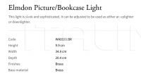 Настенный светильник Elmdon Picture/Bookcase WA0320.BR Vaughan
