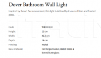 Настенный светильник Dover Bathroom WB0003.NI Vaughan