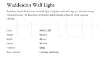 Настенный светильник Waddesdon WA0112.BR Vaughan