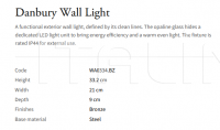 Настенный светильник Danbury WA0334.BZ Vaughan