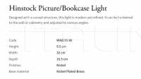 Настенный светильник Hinstock Picture/Bookcase WA0299.NI Vaughan