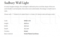 Настенный светильник Sudbury WA0014.NI Vaughan
