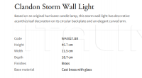 Настенный светильник Clandon Storm WA0027.BR Vaughan