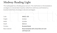Настенный светильник Medway Reading WA0311.BN Vaughan