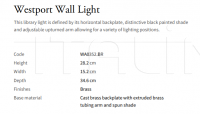 Настенный светильник Westport WA0352.BR Vaughan