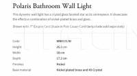 Настенный светильник Polaris Bathroom WB0025.NI Vaughan