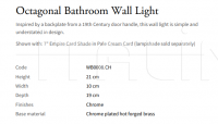 Настенный светильник Octagonal Bathroom WB0008.CH Vaughan