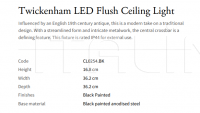 Потолочный светильник Twickenham LED Flush CL0254.BK Vaughan