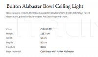 Подвесной светильник Bolton Alabaster Bowl CL0030.BR Vaughan