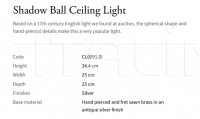 Подвесной светильник Shadow Ball CL0091.SI Vaughan