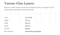Подвесной светильник Varenne Glass CL0175.BZ Vaughan