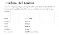 Подвесной светильник Rousham Hall CL0121.BR Vaughan