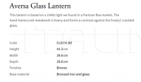Подвесной светильник Aversa Glass CL0198.BZ Vaughan
