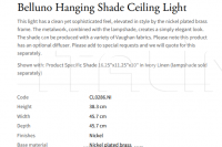 Подвесной светильник Belluno Hanging Shade CL0286.NI Vaughan