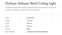 Подвесной светильник Dyrham Alabaster Bowl CL0029.BR Vaughan