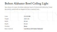 Подвесной светильник Bolton Alabaster Bowl CL0283.BR Vaughan