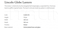 Подвесной светильник Lincoln Globe CL0060.NI Vaughan