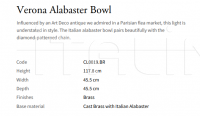 Подвесной светильник Verona Alabaster Bowl CL0019.BR Vaughan