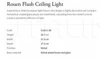 Потолочный светильник Rouen Flush CL0022.NI Vaughan