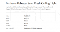 Потолочный светильник Pershore Alabaster Semi Flush CL0282.BR Vaughan