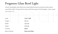 Потолочный светильник Frogmore Glass Bowl Light CL0071.BR Vaughan