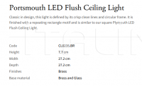 Потолочный светильник Portsmouth LED Flush CL0235.BR Vaughan