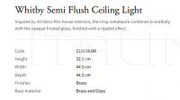 Потолочный светильник Whitby Semi Flush CL0158.BR Vaughan