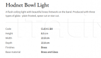 Потолочный светильник Hodnet Bowl CL0342.BR Vaughan