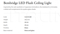 Потолочный светильник Bembridge LED Flush CL0200.BR Vaughan