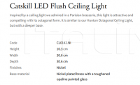 Потолочный светильник Catskill LED Flush CL0142.NI Vaughan
