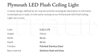 Потолочный светильник Plymouth LED Flush CL0222.PS Vaughan