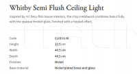 Потолочный светильник Whitby Semi Flush CL0158.NI Vaughan