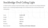 Потолочный светильник Stockbridge Oval CL0281.BR Vaughan