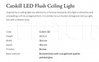 Потолочный светильник Catskill LED Flush CL0142.BZ Vaughan