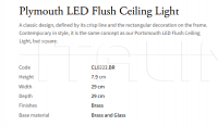 Потолочный светильник Plymouth LED Flush CL0222.BR Vaughan