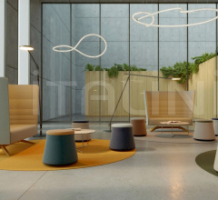 Диван Cell128 Two-seater with steel base and 4 spokes in wood фабрика Sitland