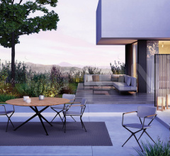 Итальянские Уличные столы - Стол обеденный EXES EXS 120R Итальянские Уличные столы - Стол обеденный EXES EXS 120R фабрика Royal Botania