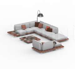 Итальянские Уличная мебель - Диван MOZAIX LOUNGE MAHOGANY SET 04 фабрика Royal Botania