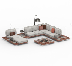 Итальянские Уличная мебель - Диван MOZAIX LOUNGE MAHOGANY SET 05 фабрика Royal Botania