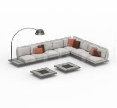 Итальянские Уличная мебель - Диван MOZAIX LOUNGE SET ALUMINIUM 02 фабрика Royal Botania