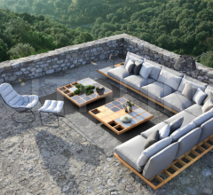 Итальянские Уличная мебель - Диван MOZAIX LOUNGE SET ALUMINIUM 03 фабрика Royal Botania