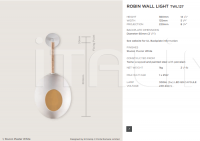 Настенный светильник ROBIN WALL LIGHT Porta Romana