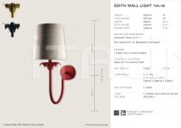Настенный светильник EDITH WALL LIGHT Porta Romana