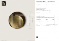 Настенный светильник SOLSTICE WALL LIGHT Porta Romana