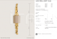 Настенный светильник LUCA WALL LIGHT Porta Romana