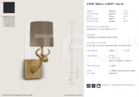 Настенный светильник COW WALL LIGHT Porta Romana