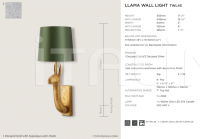 Настенный светильник LLAMA WALL LIGHT Porta Romana