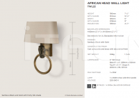 Настенный светильник AFRICAN HEAD WALL LIGHT Porta Romana