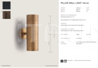 Настенный светильник PILLAR WALL LIGHT Porta Romana